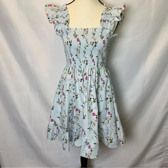 Hill House The Elizabeth Nap Dress Women’s Small in Pond Floral Mini Sundress - Picture 4 of 16